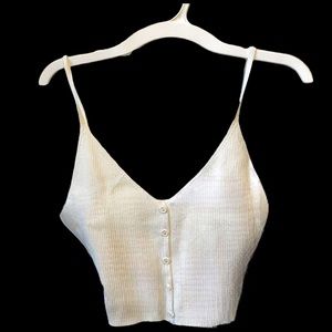 NWOT Iris cropped off white knit cami